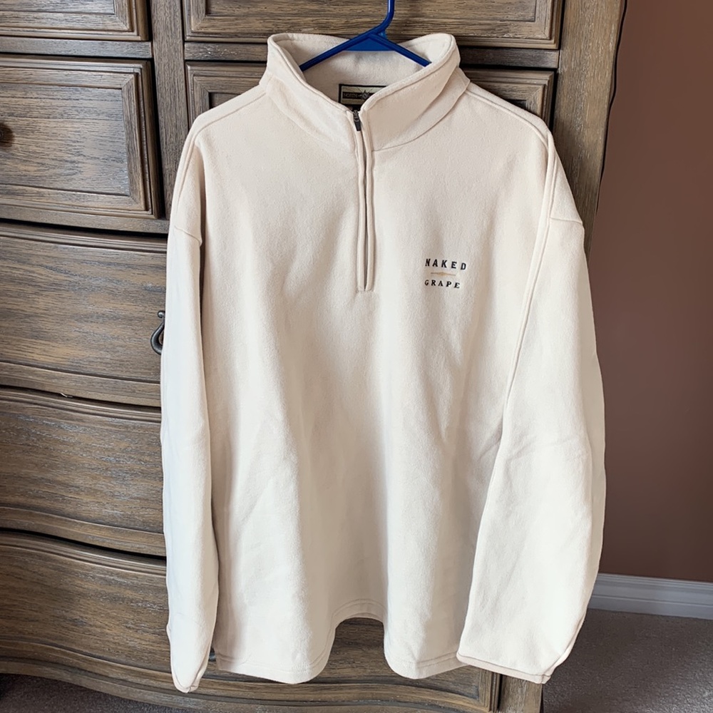 Mens fleece partial zip sweatshirt in XL
